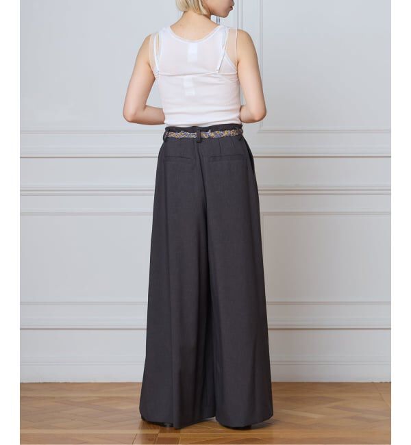 IENA LA BOUCLE「《洗濯機洗い可》IENA LA BOUCLE ウーステッドライクタックパンツ」|その他|