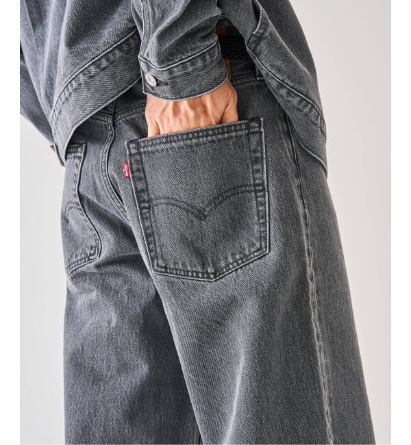 EDIFICE「Levi&rsquo;s(リーバイス) 別注 Baggy Wide Leg デニムパンツ ASH BLACK（L28）」|デニム|