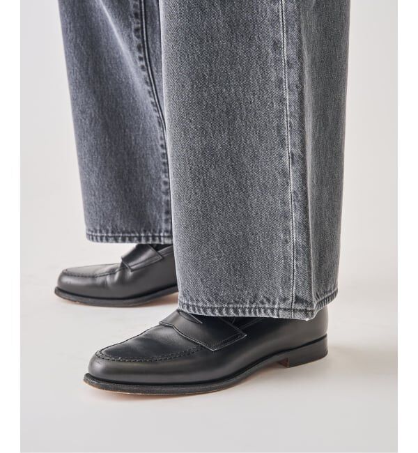 EDIFICE「Levi&rsquo;s(リーバイス) 別注 Baggy Wide Leg デニムパンツ ASH BLACK（L28）」|デニム|
