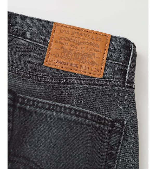 EDIFICE「Levi&rsquo;s(リーバイス) 別注 Baggy Wide Leg デニムパンツ ASH BLACK（L28）」|デニム|