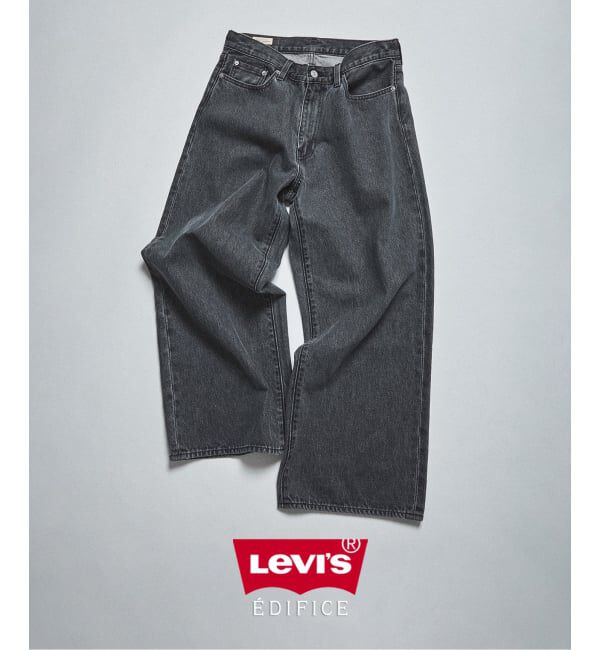 EDIFICE「Levi&rsquo;s(リーバイス) 別注 Baggy Wide Leg デニムパンツ ASH BLACK（L28）」|デニム|
