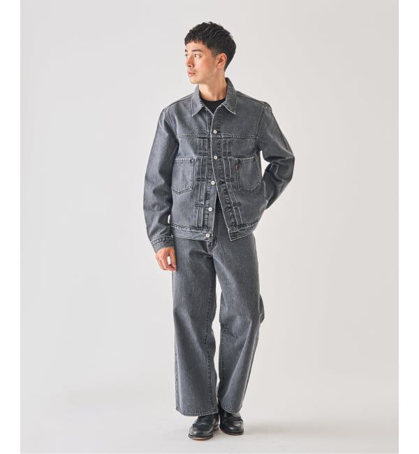 EDIFICE「Levi&rsquo;s(リーバイス) 別注 Baggy Wide Leg デニムパンツ ASH BLACK（L28）」|デニム|