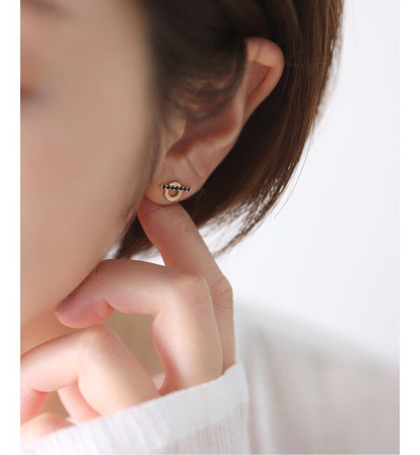Lilas by Spick&Span「オニキスマンテルピアス K10（両耳）」|ピアス|