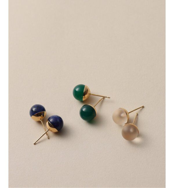 Lilas by Spick&Span「フロストクォーツ8mmカップボールピアス K10（両耳）」|ピアス|