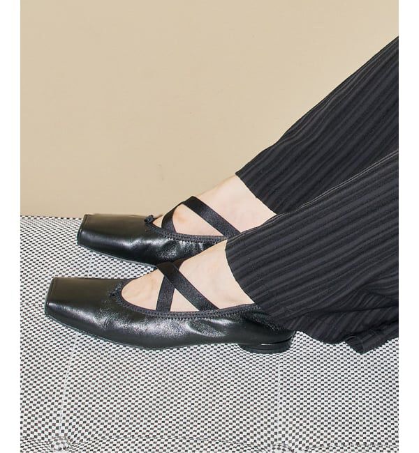 GRISE「《WEB+一部店舗限定》GRISE BOX スクエアクロスバレエ」|バレエシューズ|