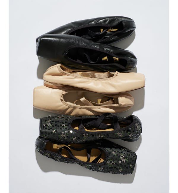 GRISE「《WEB+一部店舗限定》GRISE BOX スクエアクロスバレエ」|バレエシューズ|