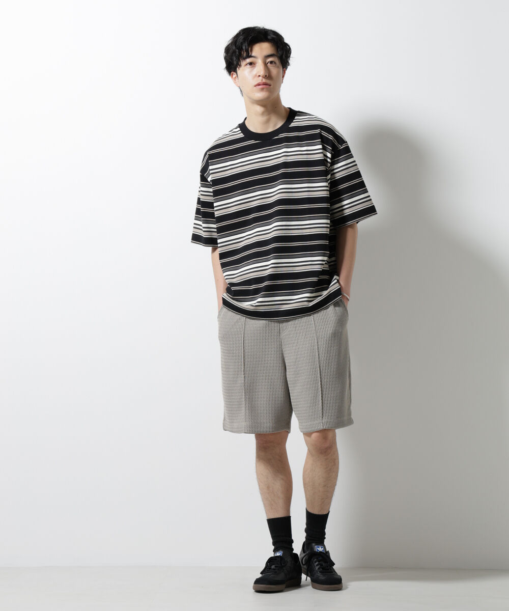 NANO universe「マルチボーダーリラックスＴシャツ 半袖」|Tシャツ・カットソー|