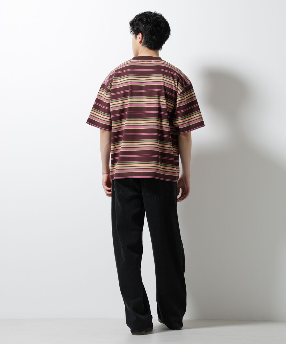 NANO universe「マルチボーダーリラックスＴシャツ 半袖」|Tシャツ・カットソー|