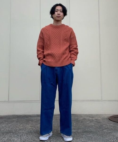 NANO universe「コットンMIXバルキーケーブルニット」|ニット・セーター|