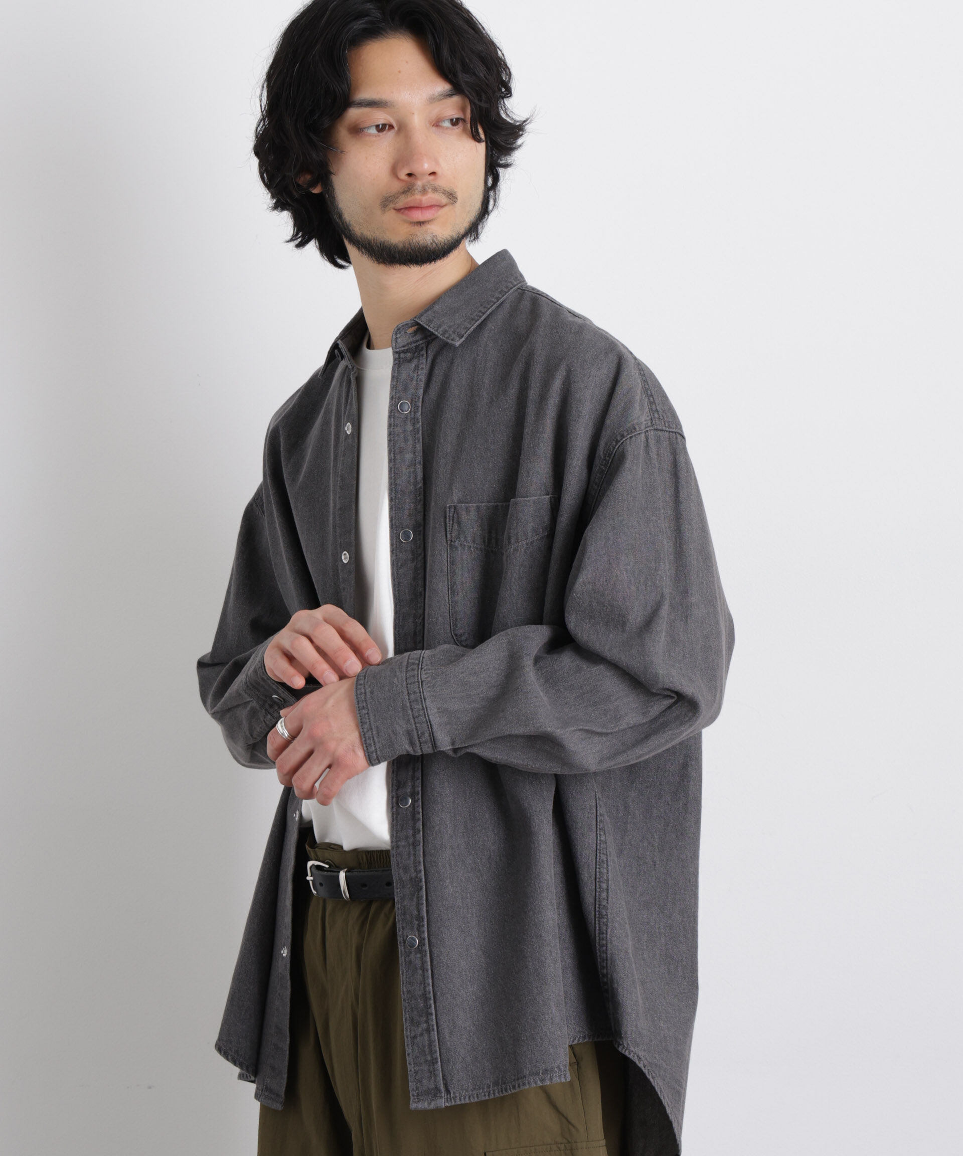 nano･universe「6.5oz リラックスデニムシャツ 長袖」|シャツ・ブラウス|