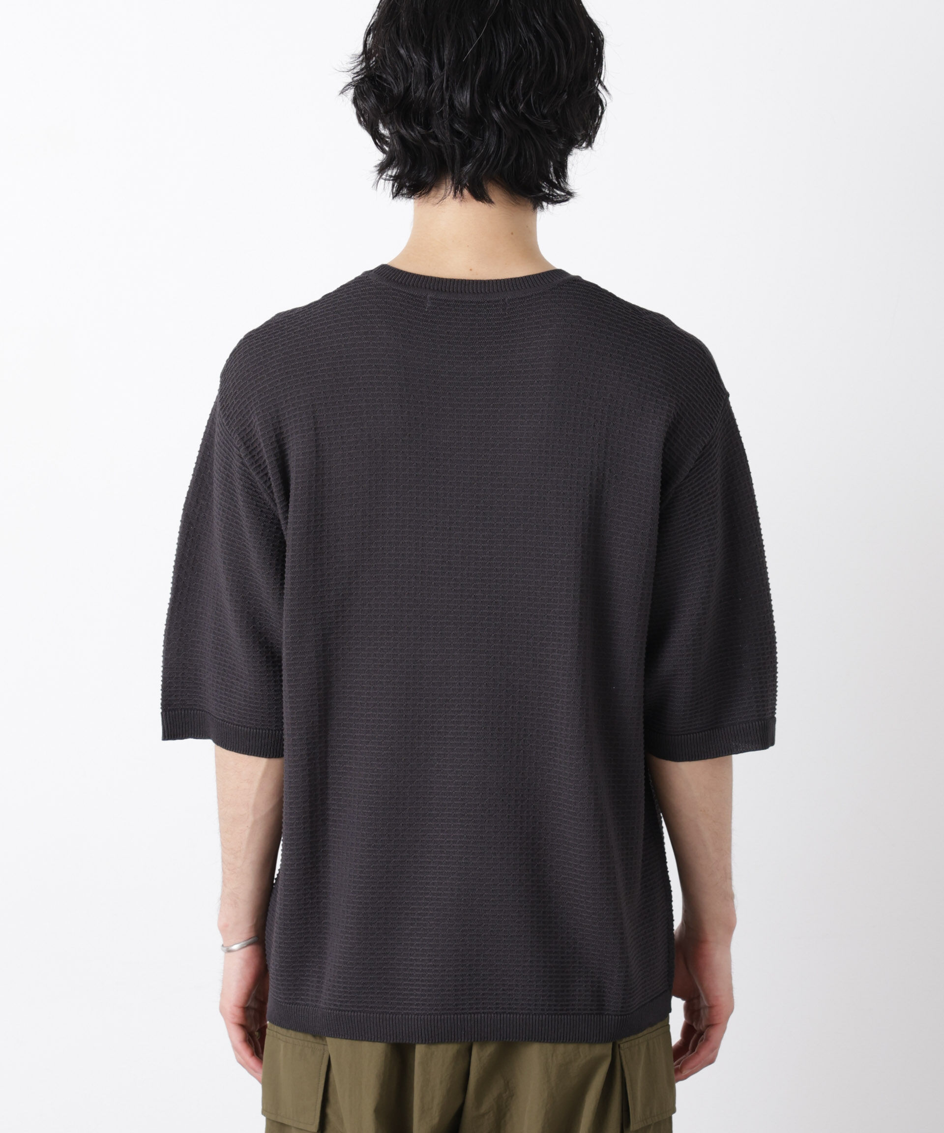 nano･universe「エアリードレープ ニットTシャツ 半袖」|ニット・セーター|