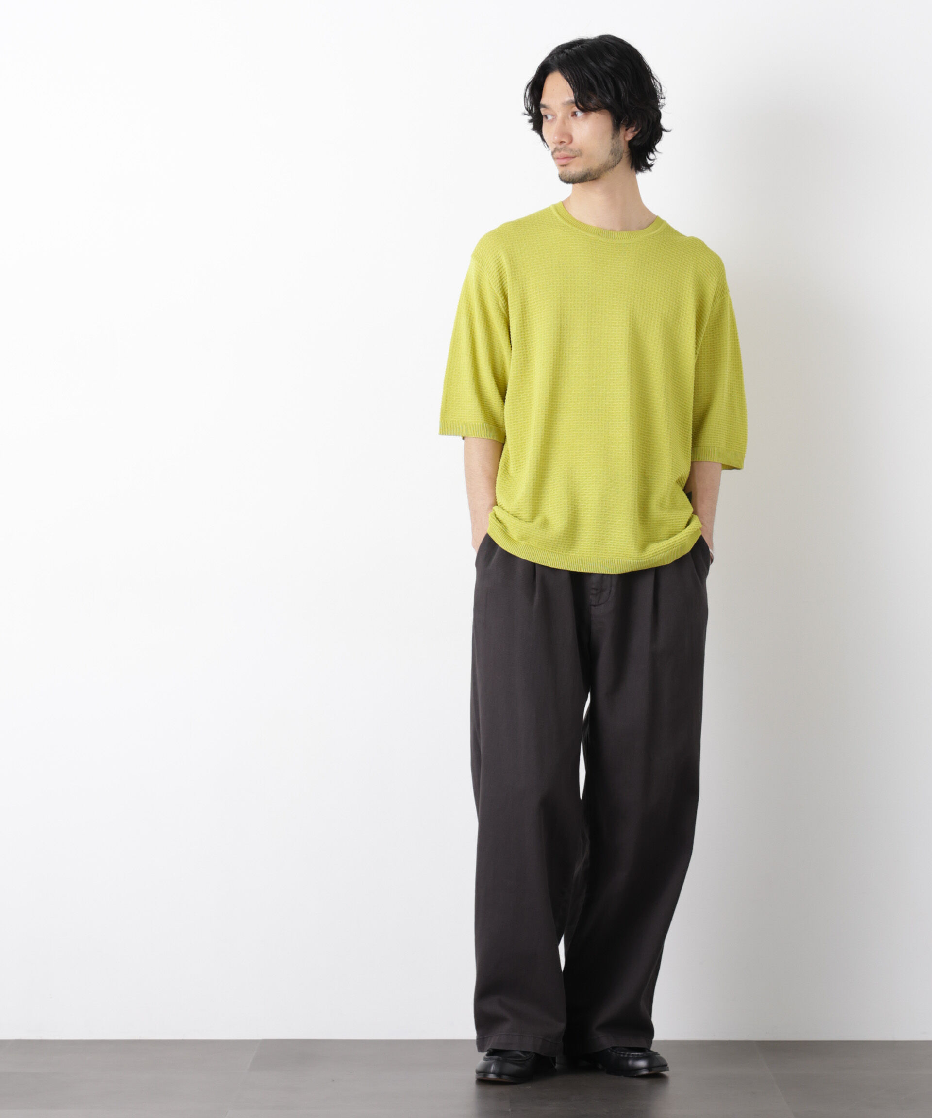 nano･universe「エアリードレープ ニットTシャツ 半袖」|ニット・セーター|