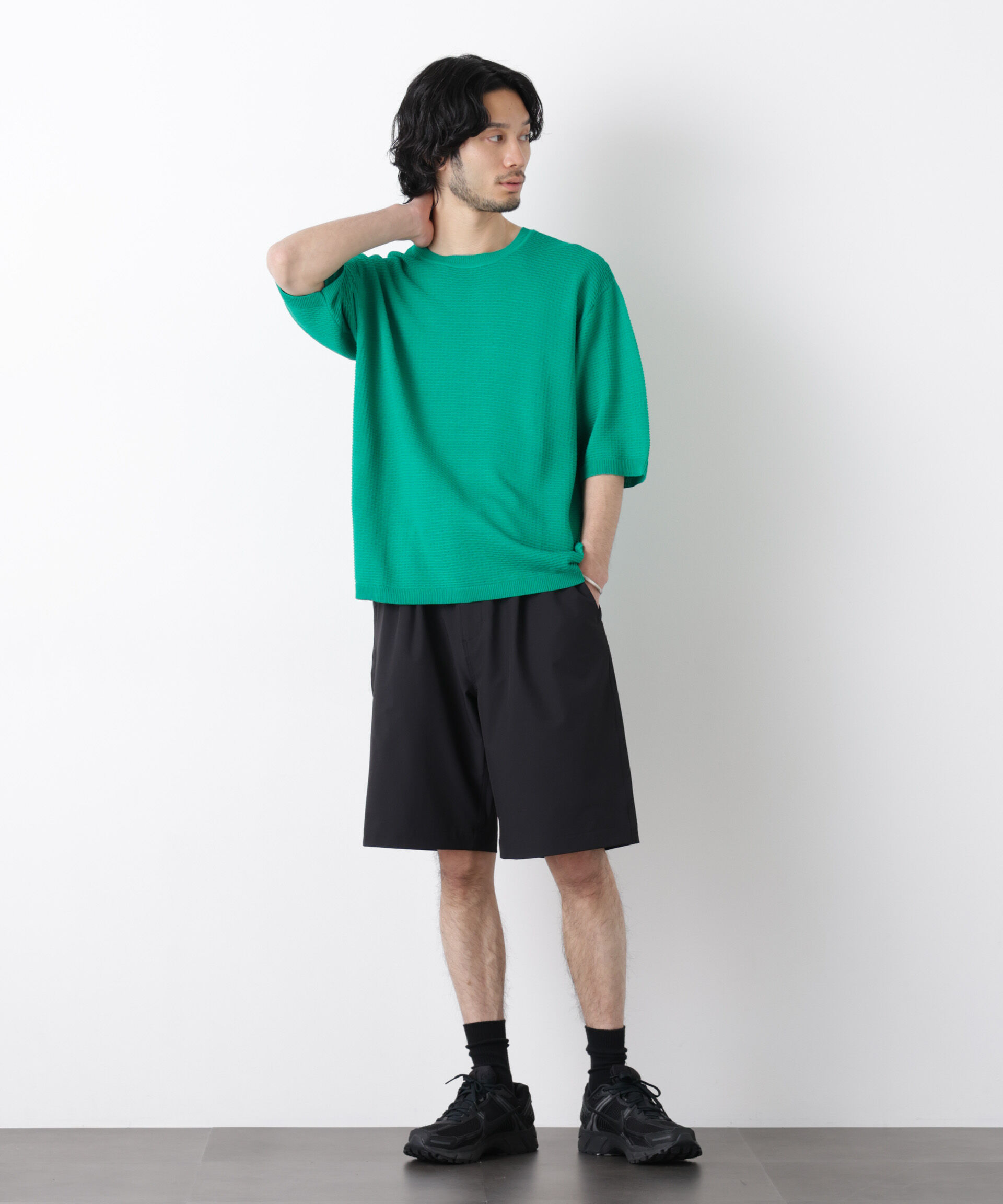 nano･universe「エアリードレープ ニットTシャツ 半袖」|ニット・セーター|