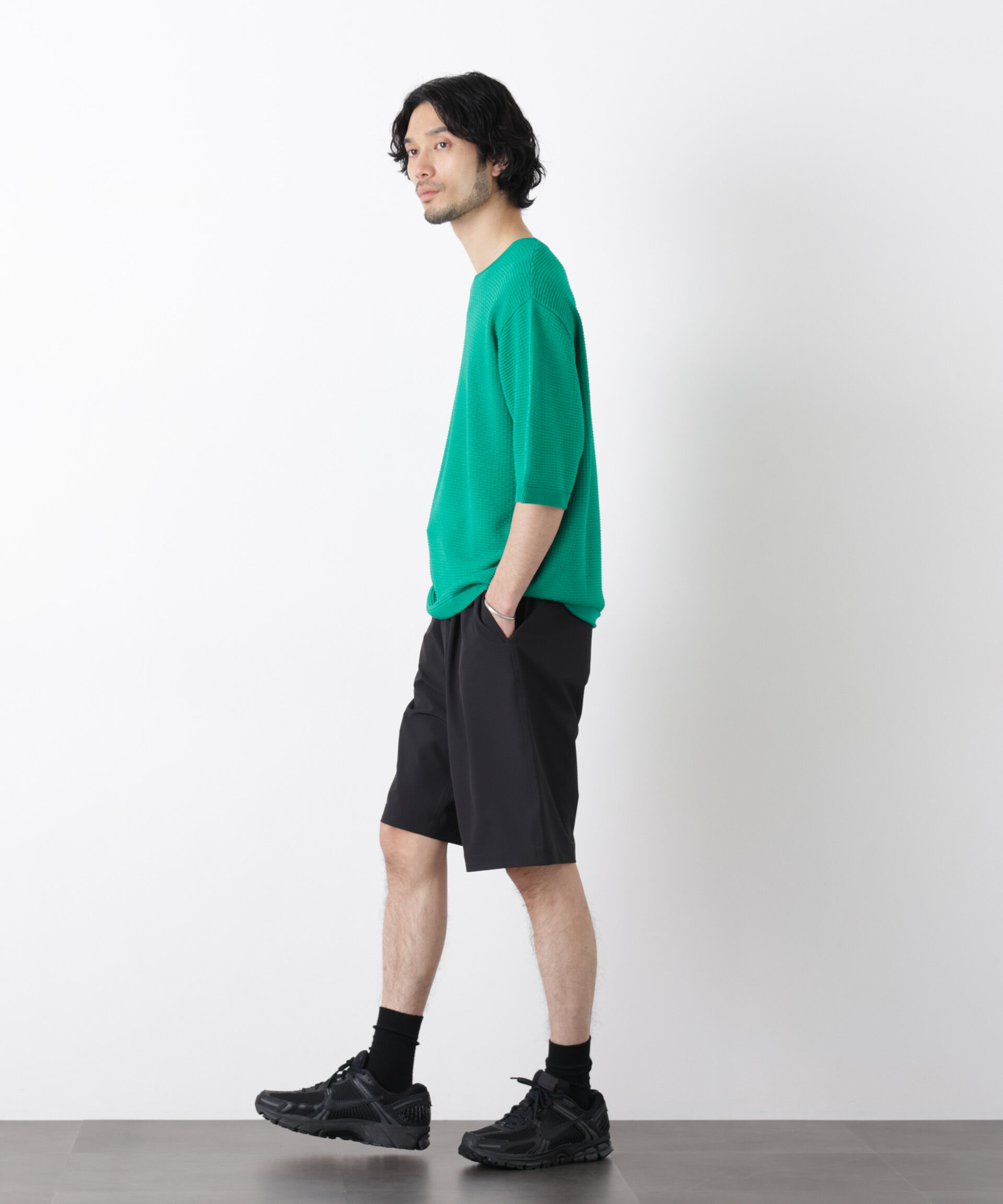 nano･universe「エアリードレープ ニットTシャツ 半袖」|ニット・セーター|