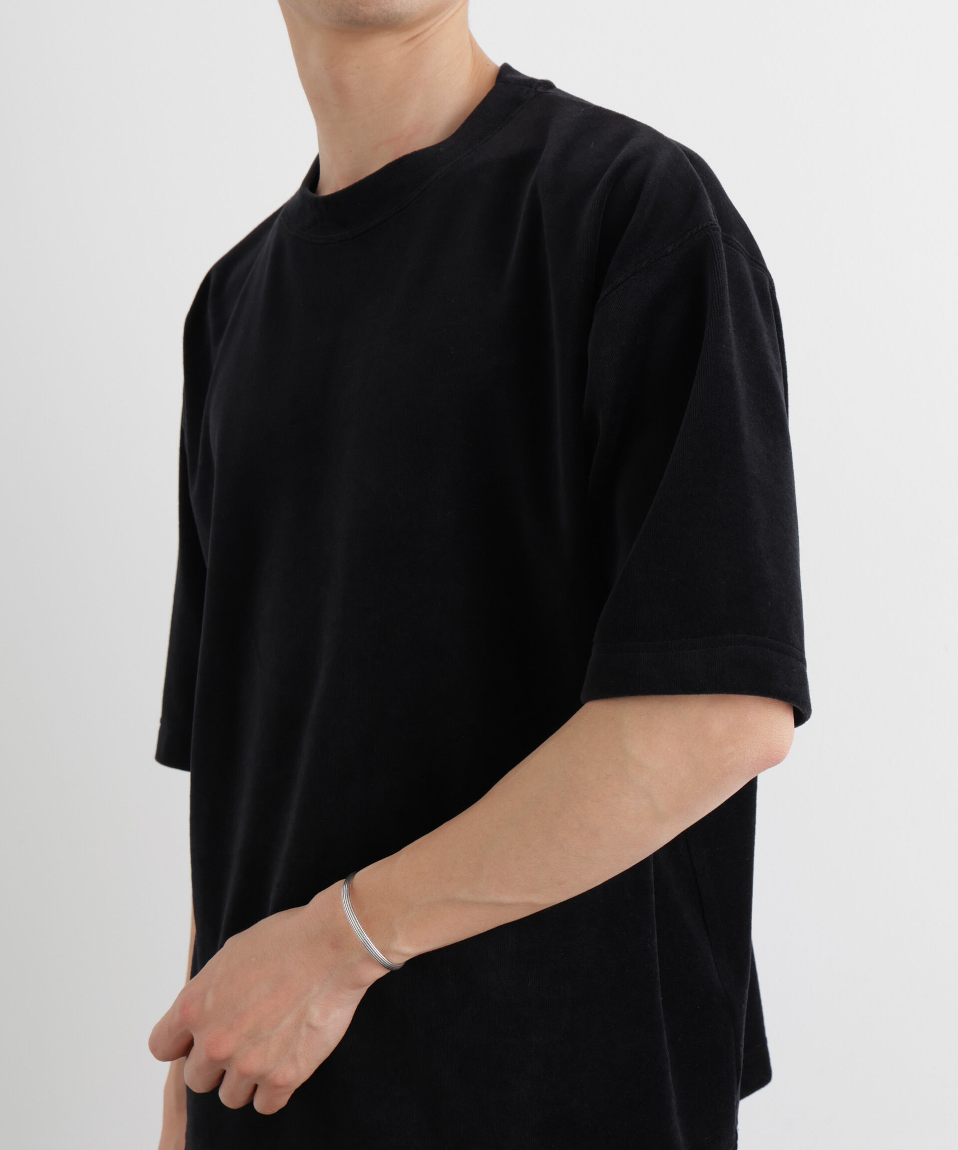 NANO universe「ベロア クルーネック Ｔシャツ 半袖」|Tシャツ・カットソー|