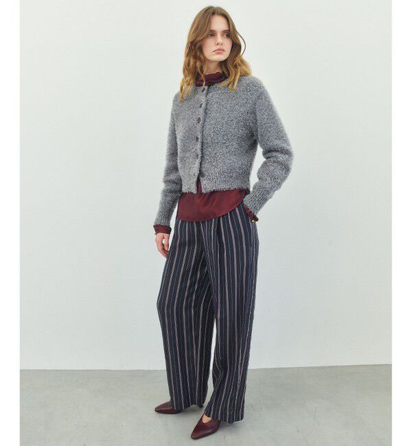 BEIGE,「PALMER / ストライプ2タックワイドパンツ」|その他|Navy Stripes