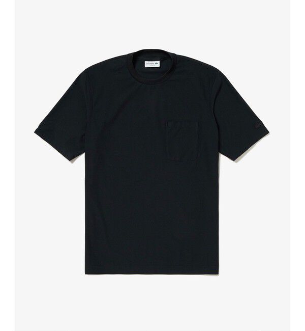 LACOSTE「ワンポイントロゴ オーバーサイズ ポケット半袖Tシャツ 透け防止 速乾 ストレッチ」|Tシャツ・カットソー|