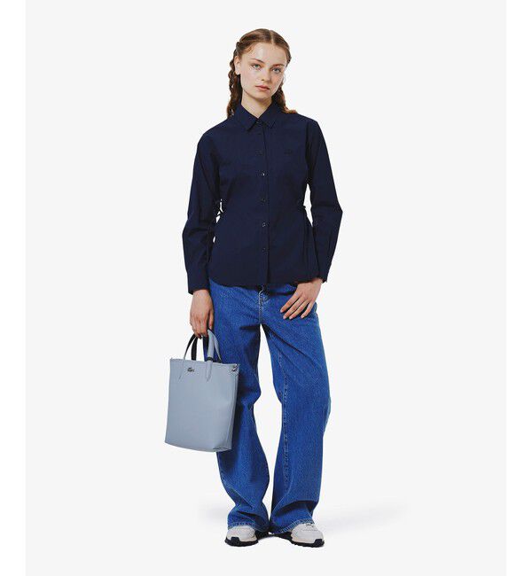 LACOSTE「リボンディテール ストレッチロングスリーブシャツ」|シャツ・ブラウス|