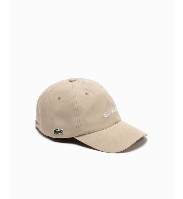 LACOSTE「接触冷感 UCカット ルネ・ラコステ シグネチャーキャップ」|キャップ・キャスケット|ベージュ