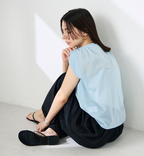 NOLLEY'S「ウォッシャブルシアードライコットンショルダーギャザープルオーバー」|Tシャツ・カットソー|