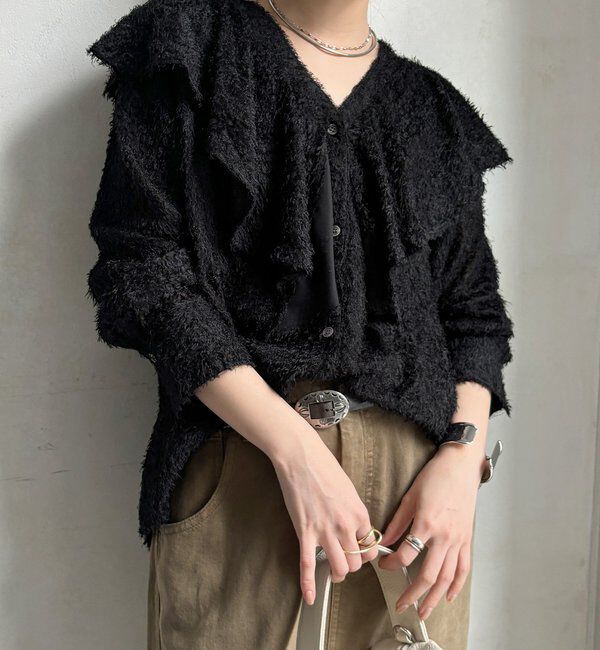  「【WEB限定】ジャガードラッフルブラウス」|シャツ・ブラウス|