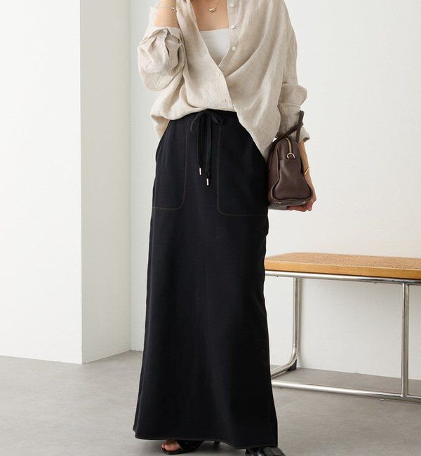  「【4サイズ展開】スウェットロングスカート」|スカート|