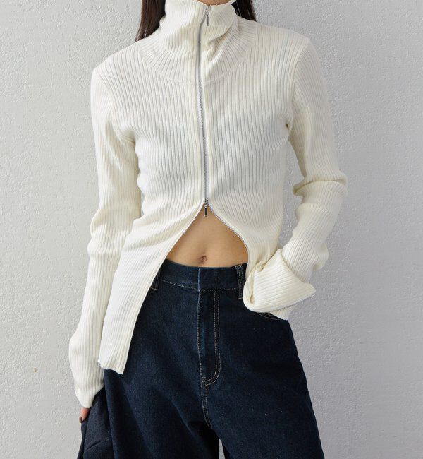  「【2026AW Debut】【UNFORM】カシミヤ混ジップリブニット」|ニット・セーター|