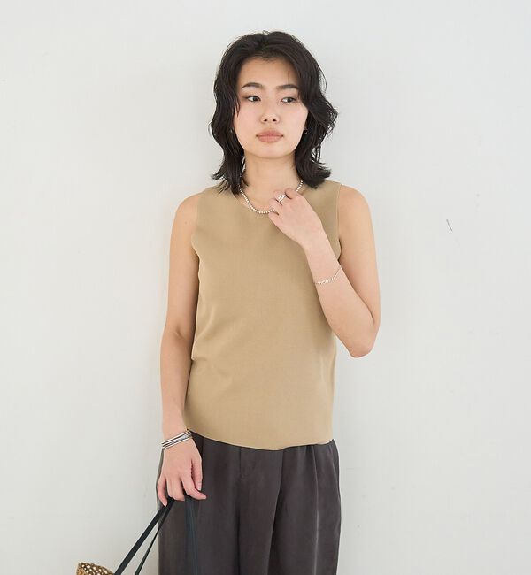 Rouge vif「総針編みノースリーブニット」|ニット・セーター|