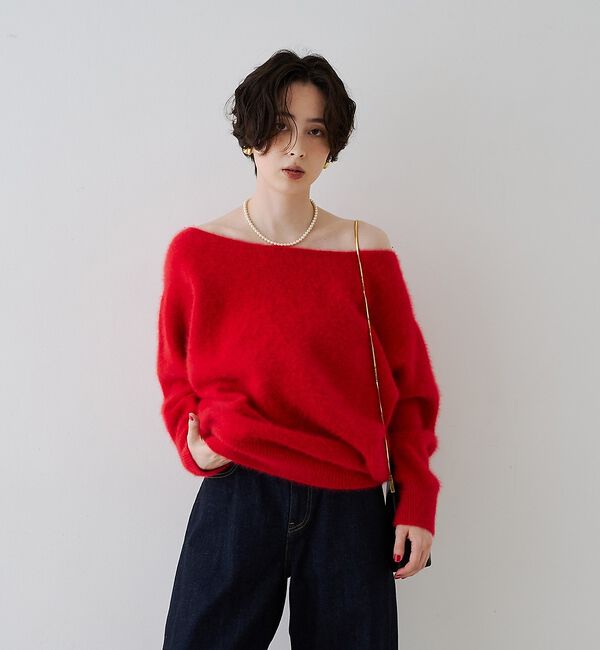 Rouge vif「【定番人気 / 2026AW新作】フォックスウールボートネックニットプルオーバー」|ニット・セーター|