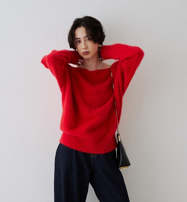 Rouge vif「【定番人気 / 2026AW新作】フォックスウールボートネックニットプルオーバー」|ニット・セーター|