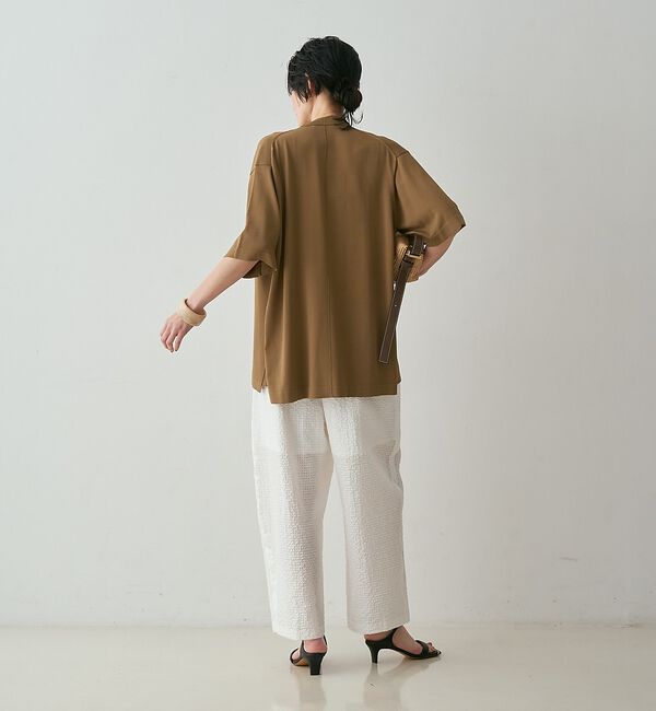 qualite「【接触冷感・セットアップ対応】レーヨンストレッチニットジャケット」|カーディガン|
