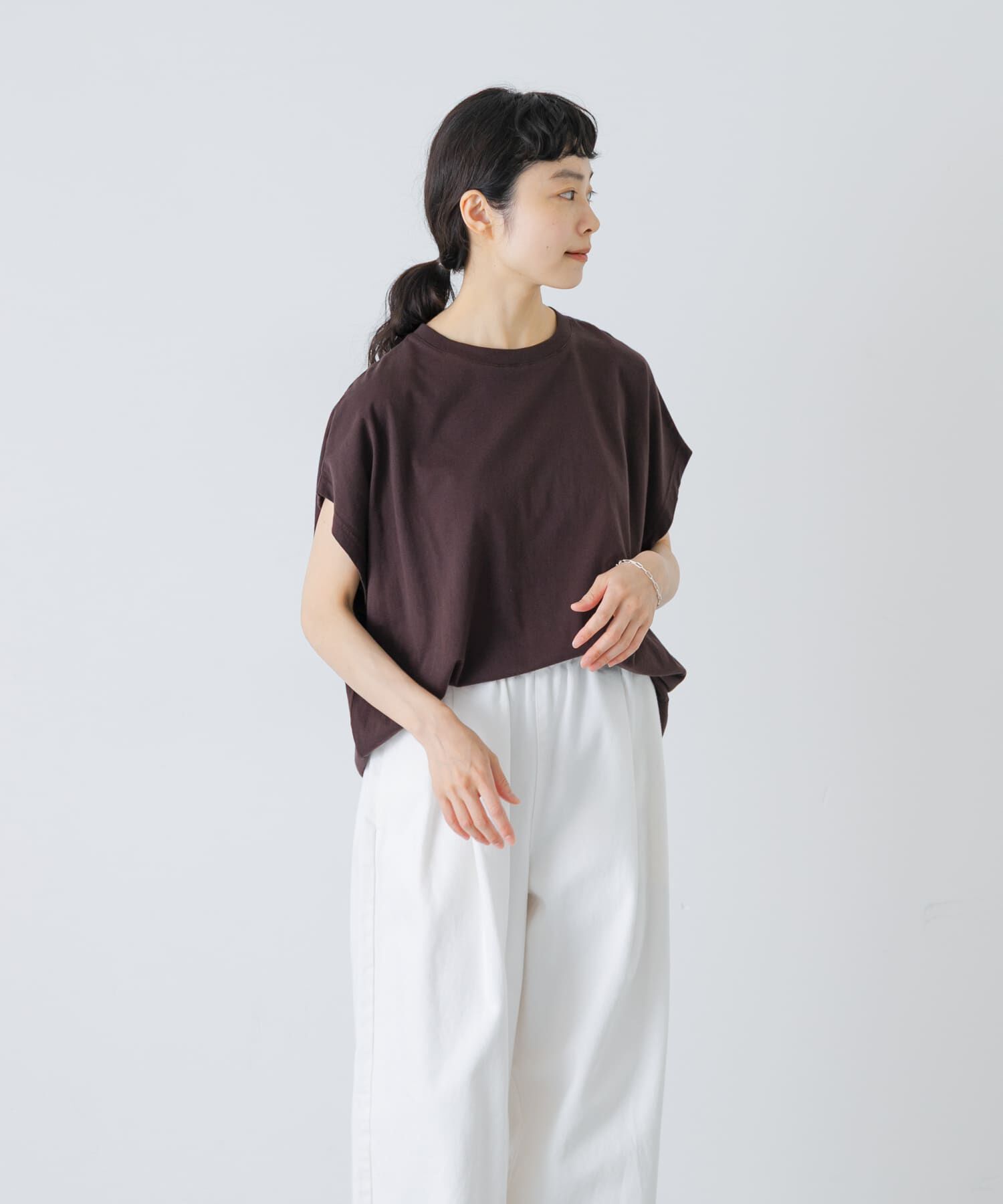 かぐれ「フレンチスリーブカットソー」|Tシャツ・カットソー|ブラウン