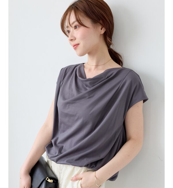 「ドレープネックカットソー」|Tシャツ・カットソー|