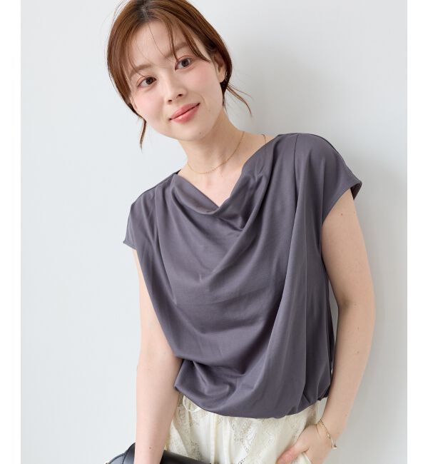  「ドレープネックカットソー」|Tシャツ・カットソー|