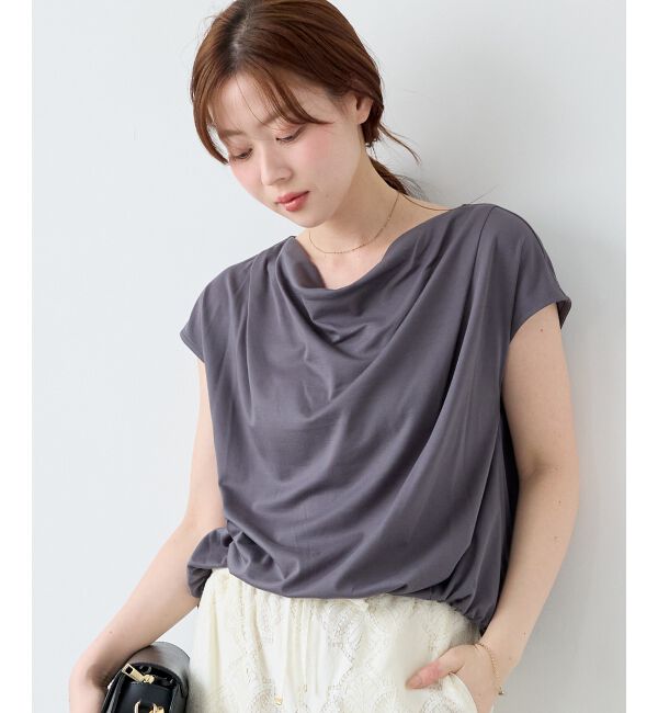 「ドレープネックカットソー」|Tシャツ・カットソー|