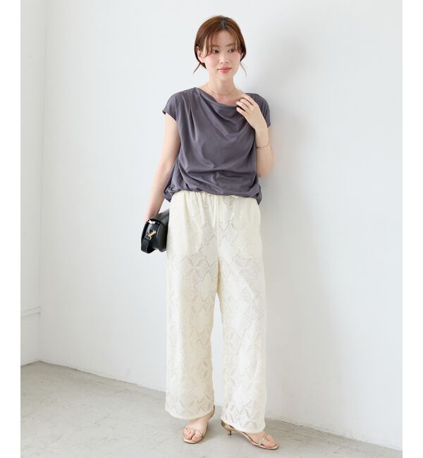  「ドレープネックカットソー」|Tシャツ・カットソー|