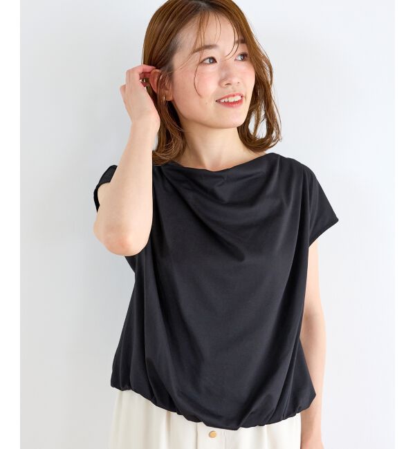  「ドレープネックカットソー」|Tシャツ・カットソー|ブラック