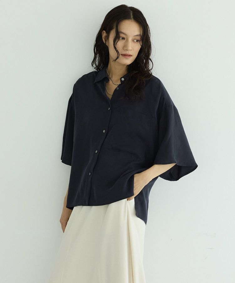 GARAGE OF GOOD CLOTHING「【日本製】フィブリル前開きシャツ」|シャツ・ブラウス|Dark Navy