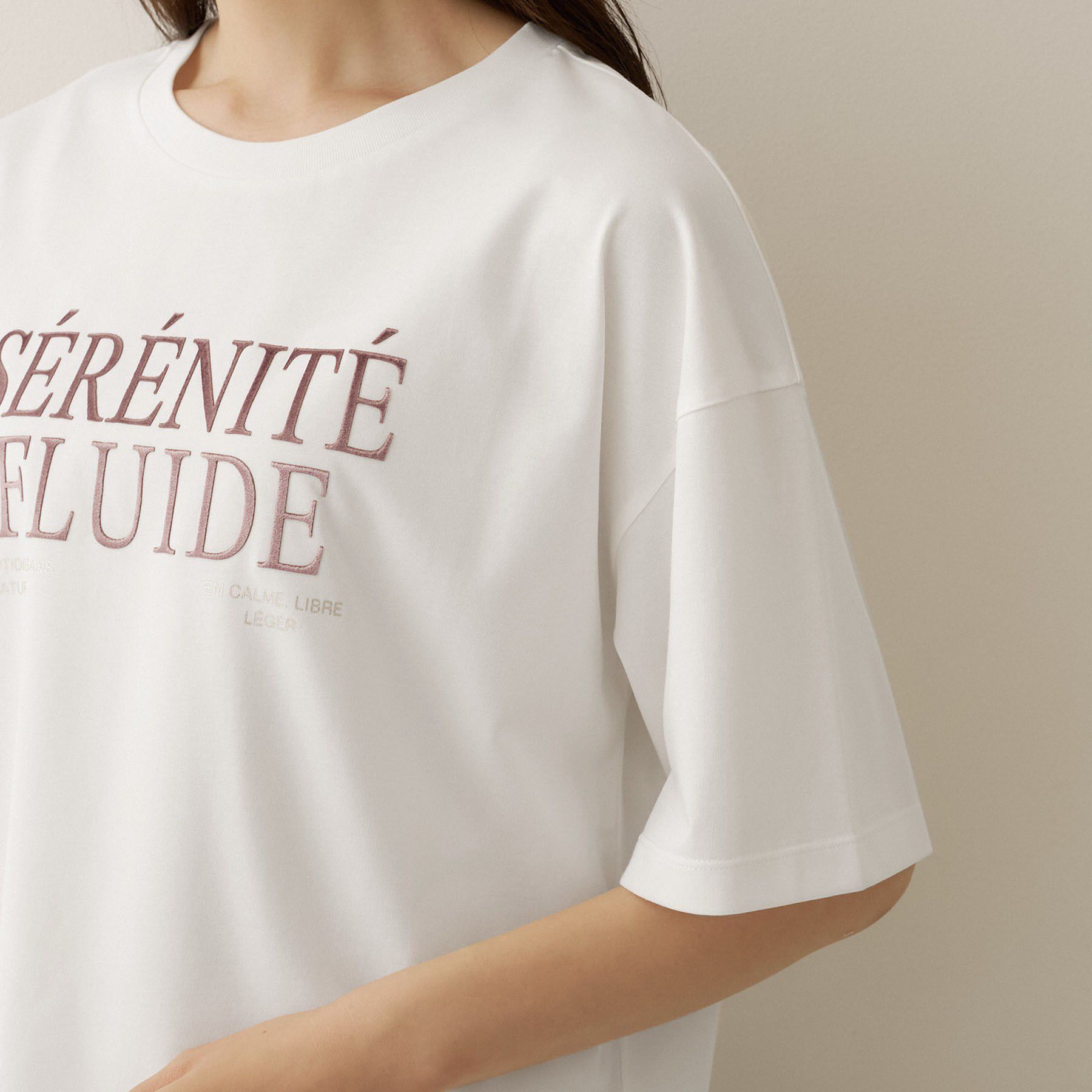 UNTITLED「【丈感すっきり】ベロアプリントロゴT」|Tシャツ・カットソー|