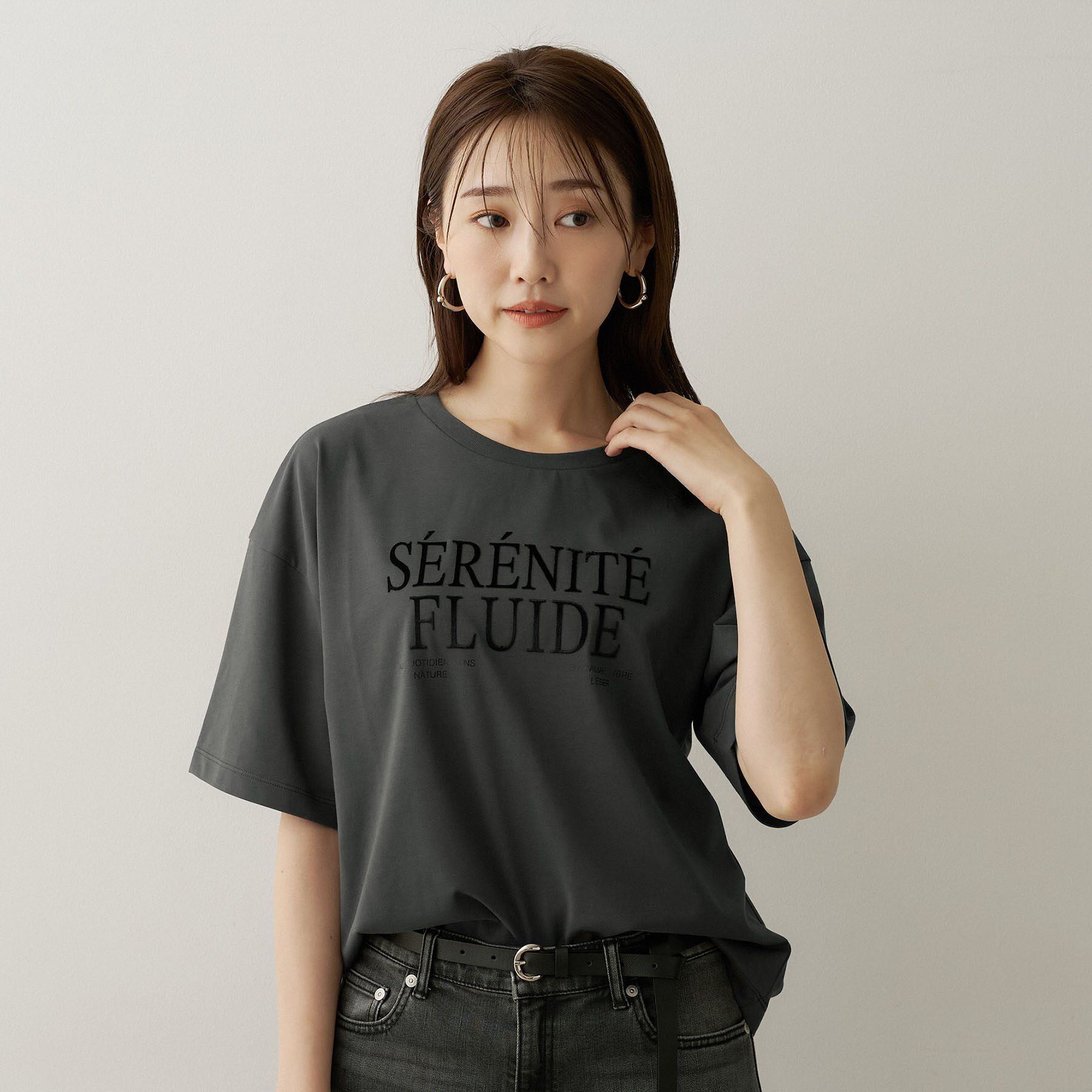 UNTITLED「【丈感すっきり】ベロアプリントロゴT」|Tシャツ・カットソー|