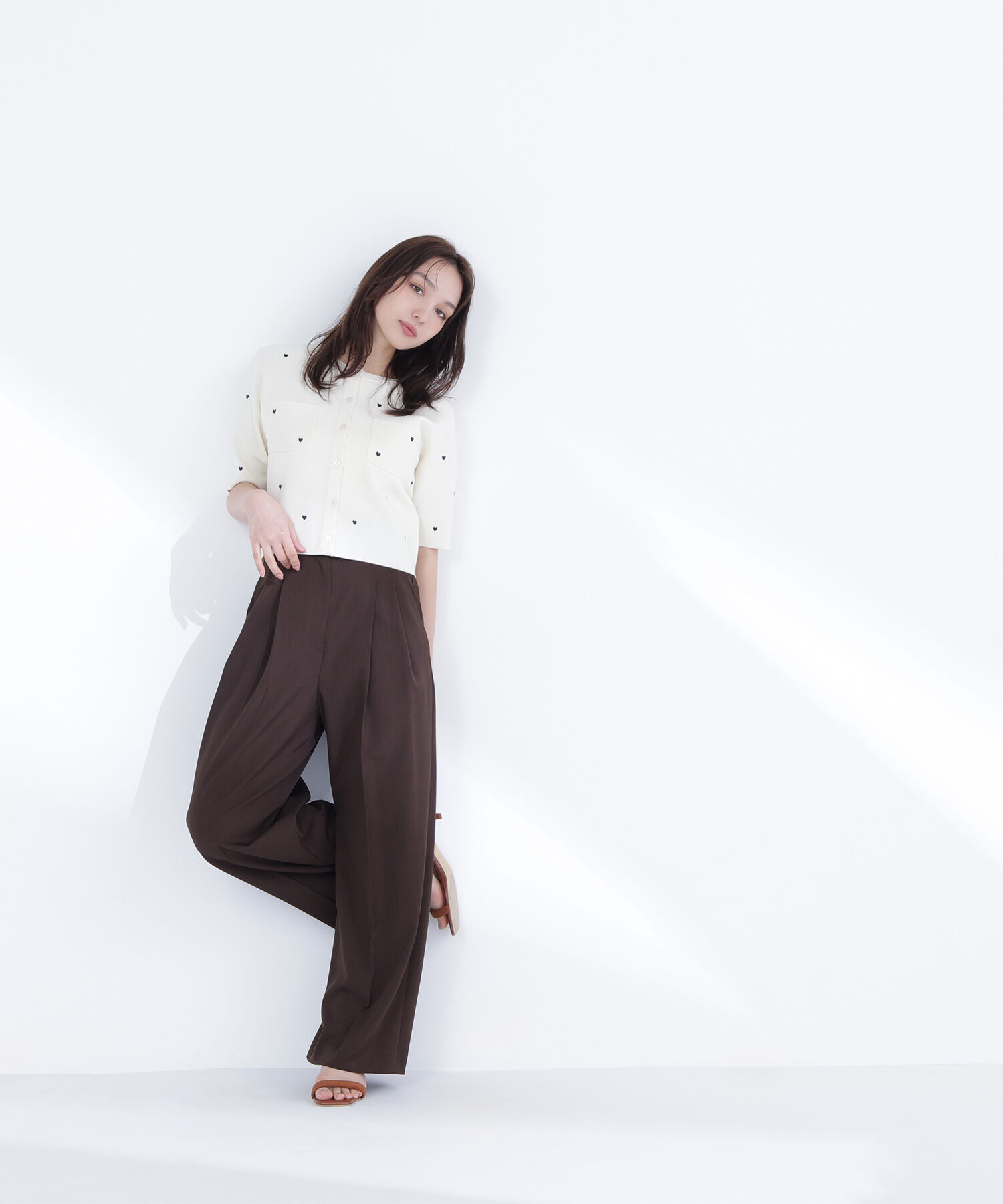  「ハート刺繍ニットジャケット」|ニット・セーター|