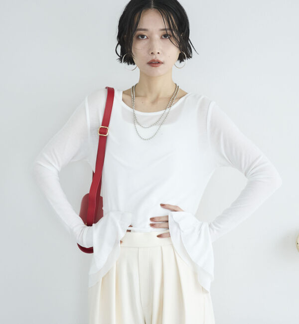 Doux archives「ラッフルスリーブプルオーバー」|Tシャツ・カットソー|