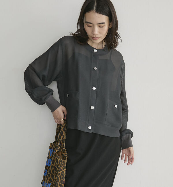 Doux archives「メッシュメタルボタンカーディガン」|その他|CHARCOAL GRAY