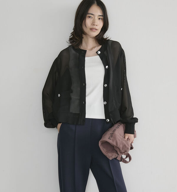 Doux archives「メッシュメタルボタンカーディガン」|その他|BLACK