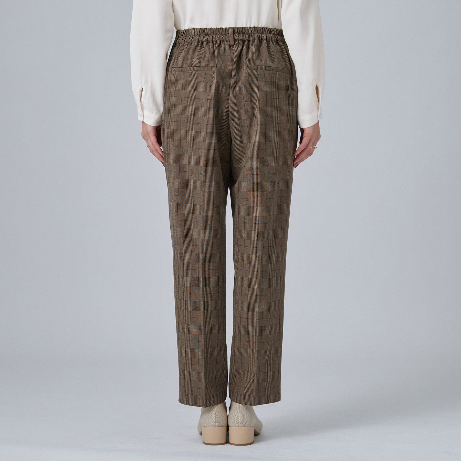 SHOO･LA･RUE「【S-LL/洗濯機可/程よいストレッチ】センタープレスですっきり タックテーパードパンツ」|その他|