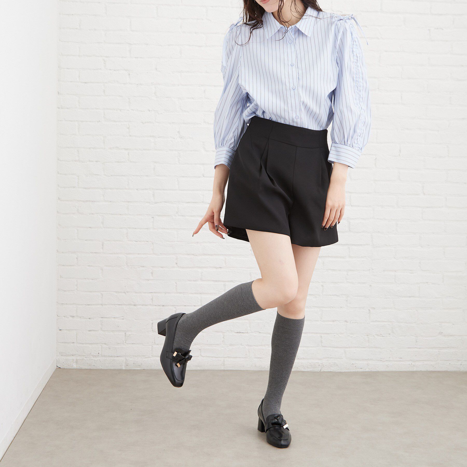 ESPERANZA「【晴雨兼用】2WAYノットリボンヒールローファー」|パンプス|