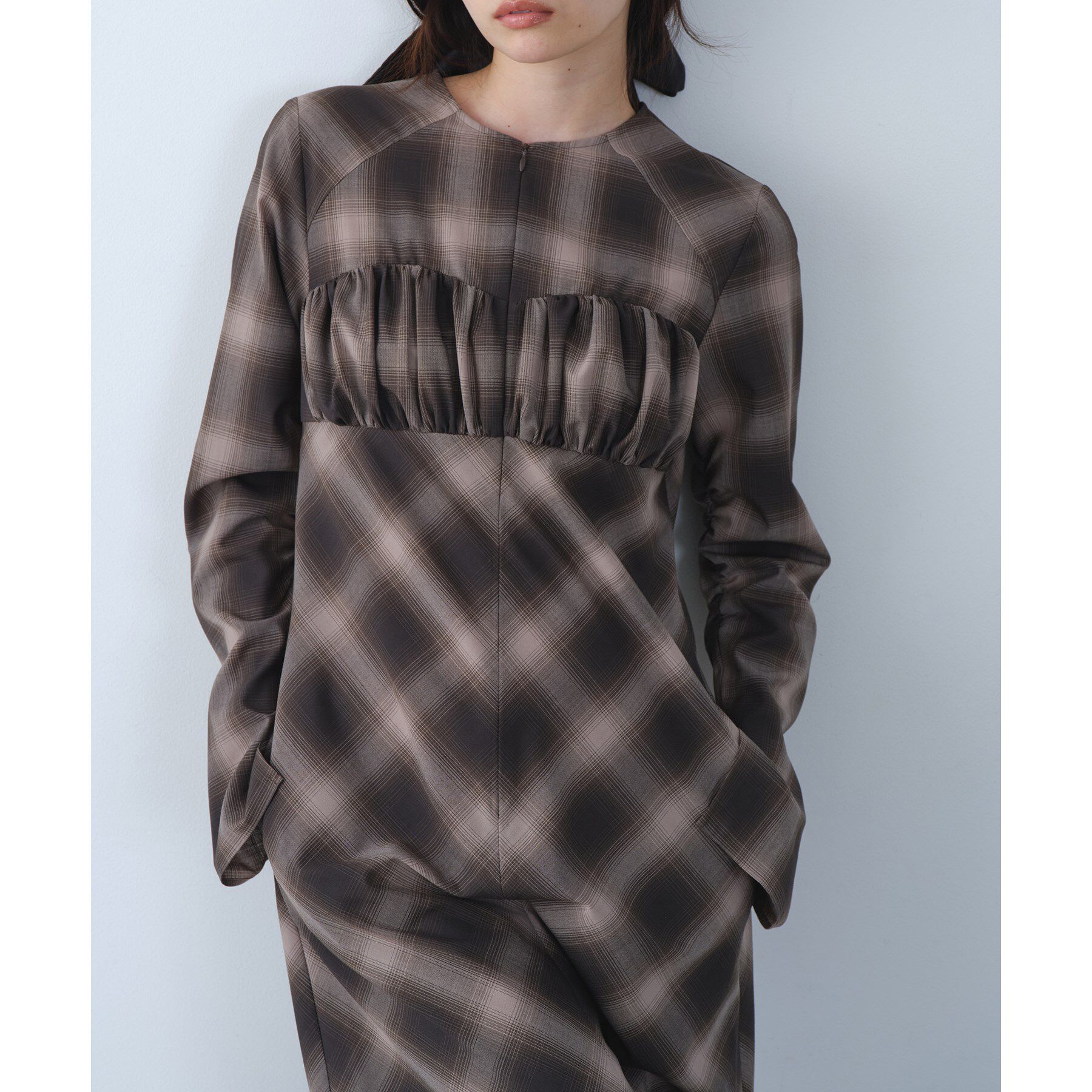 CODE A「shadow check femi dress」|ワンピース|