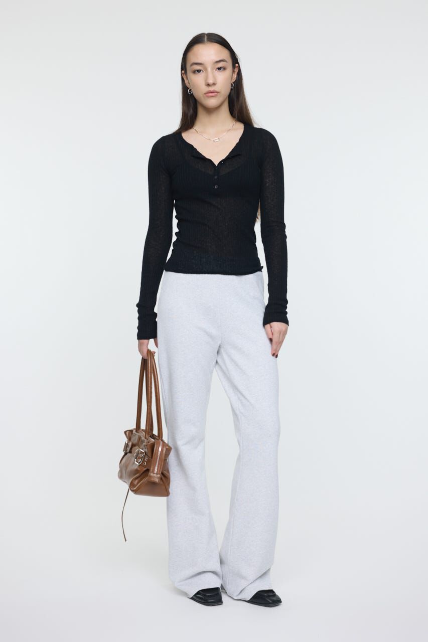 MOUSSY「SHEER HENRY NECK ニットトップス」|ニット・セーター|