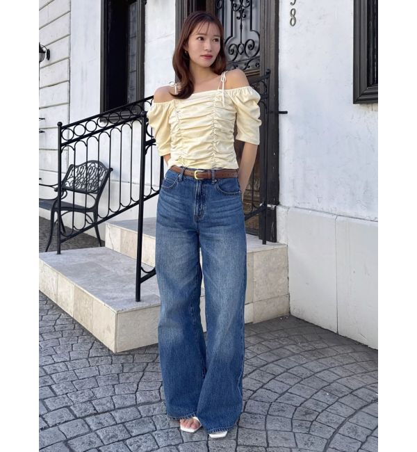 dazzlin「ギャザードロストリボントップス」|Tシャツ・カットソー|