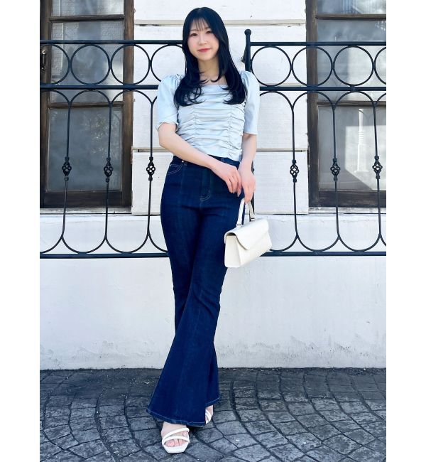 dazzlin「ギャザードロストリボントップス」|Tシャツ・カットソー|